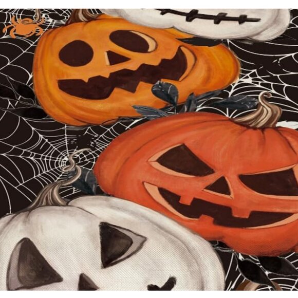 Halloween Table Runner Pumpkin Decor 13x36 Fall Holiday Cloth Party Decoration - Picture 3 of 6